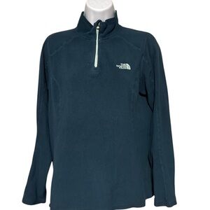 Women’s The North Face Green 1/4 Zip Fleece Long Sleeve Pullover Size M